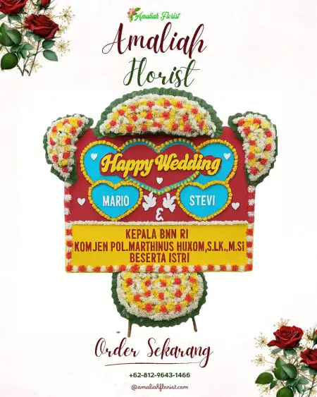 Papan Bunga Pernikahan Anggadita